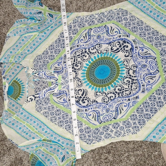 Athleta lightweight bathing suit cover-up - M -blue/green boho medallion mandala - Picture 5 of 7